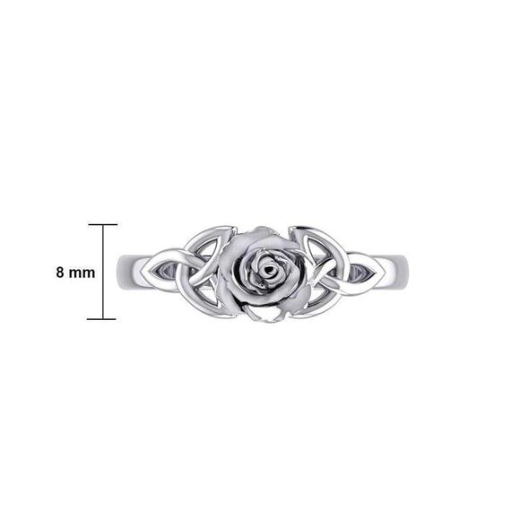 Celtic Trinity Rose Sterling Silver Ring, sizes 6 & 7 - Picture 6 of 6